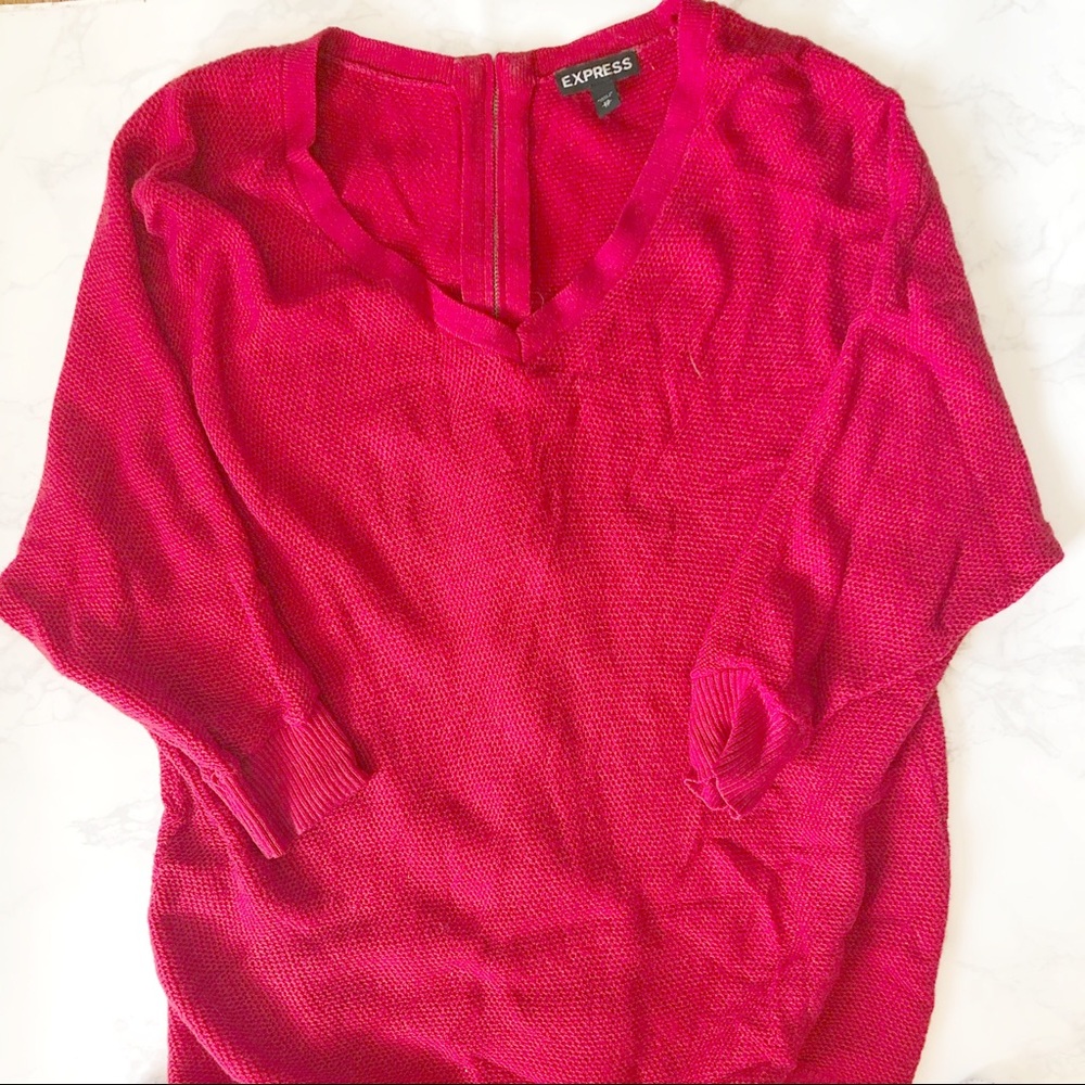 Express Red Circle Sweater XS
